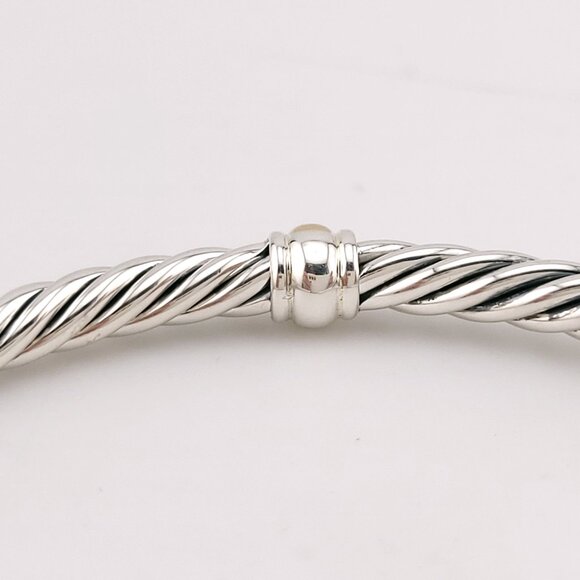 DAVID YURMAN Sterling Silver & 14k Gold Cable 4mm Flex Station 7 Inch Bracelet - Picture 10 of 13